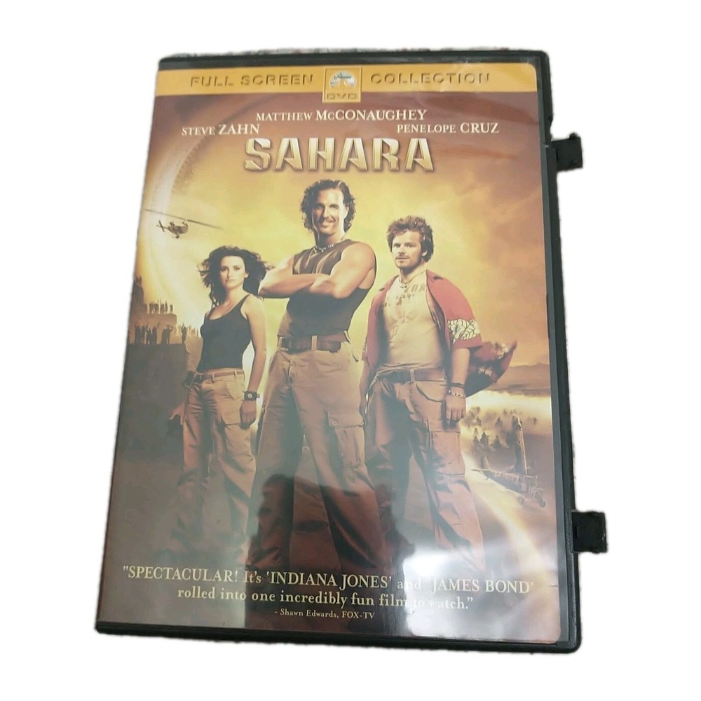 Sahara DVD 2005 Full Screen Matthew McConaughey Steve Zahn Penelope Cruz PG-13